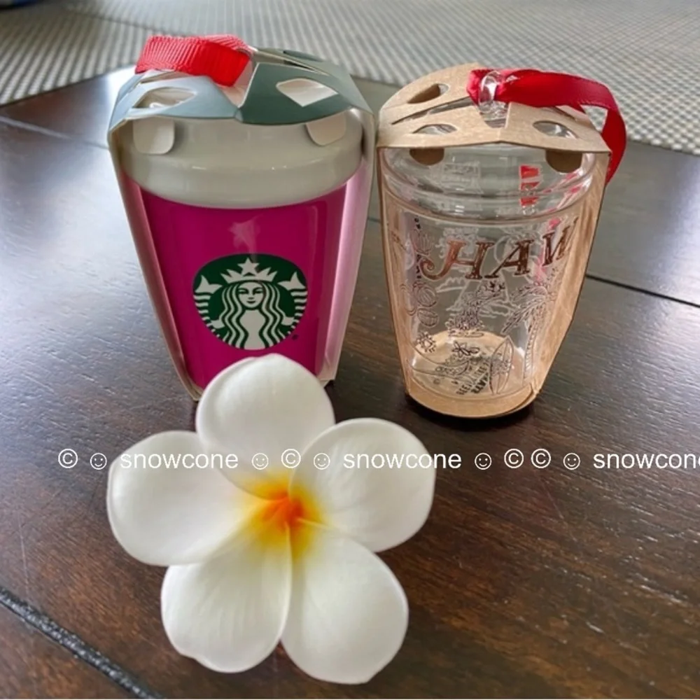 NEW Starbucks Hawaii Christmas Tumbler Glass Ornament